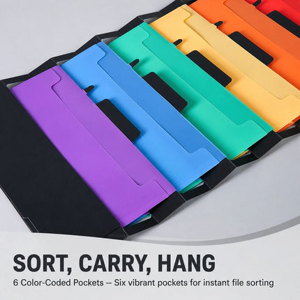 Multi Layer Wall Mounted File Organizer Accordion Bag Portable Document Storage