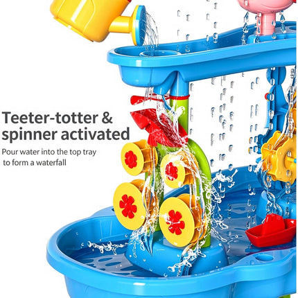 3-Tier Outdoor Sand & Water Activity Table, Beach Table Toys for Home Patio Gift
