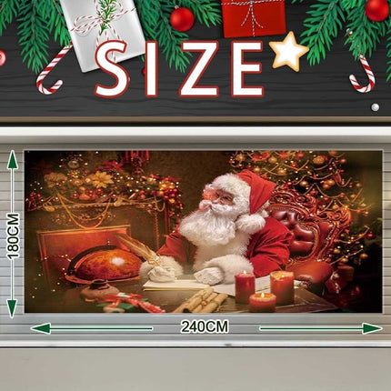 Christmas Garage Door Decoration Xmas Eve Banner Cover Backdrop Wall Decor Post