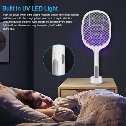 Electric USB Rechargable Racket Fly Swatter Mosquito Insect Killer UV Bug Zapper