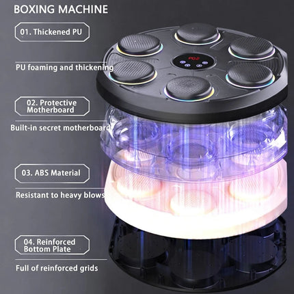 Upgraded Music Boxing Punching Machine Home Smart Training 12 Modes Count Gloves