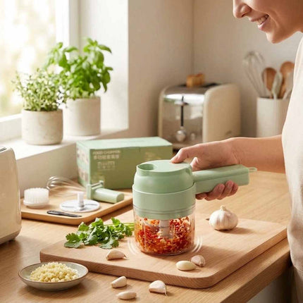 5 in 1 Mini Handheld Electric Vegetable Cutter Wireless Food Chopper Grinder