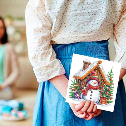 6PCS DIY Diamond Painting Greeting Cards Crystal Art DIY Christmas Greeting Card     (Type03)