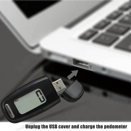 3D Pedometer for Walking Step Counter USB Rechargeable Step Tracker w/ Backlight