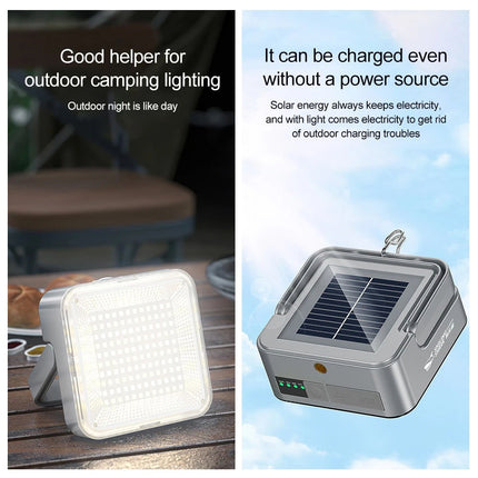 Portable Magnetic Solar Camping LED Lamp Rechargeable Tent Light Outdoor Hiking