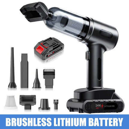 High Power 35000 PA Suction Blower Cordless Handheld Vacuum Cleaner for Home Car Brushless-Black