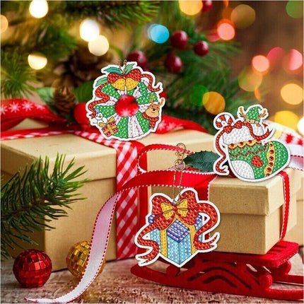 Christmas Diamond Painting Keychain 5D DIY Hanging Art Ornaments Gifts