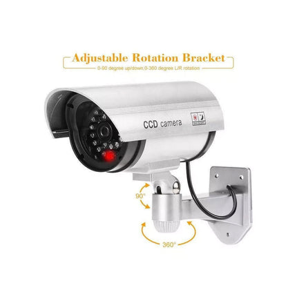2PCS Power Dummy Fake Security CCTV Camera Flash LED Light Outdoor Surveillance