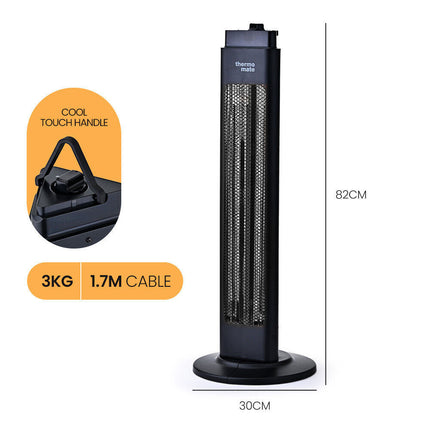 Electric Heater Indoor or Outdoor Portable Freestanding Tower Radiant