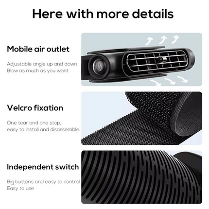 Mini USB Car SUV Seat Back Cooling Fan Portable 3 Speed Headrest Silent Cooler