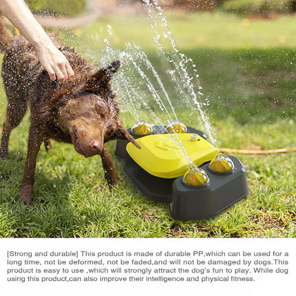 Interactive Dog Water Sprinkler Toy Outdoor Pet Drinking Fountain & Bath Shower Grey