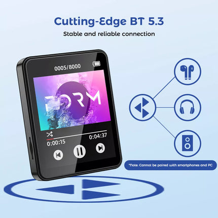 Portable Bluetooth Touch HiFi Music MP4/MP3 Player FM Radio Audio Support 128GB