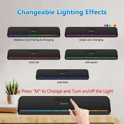 Wired USB Powered/Bluetooth 5.3 Computer Stereo Laptop Speakers for Desktop PC