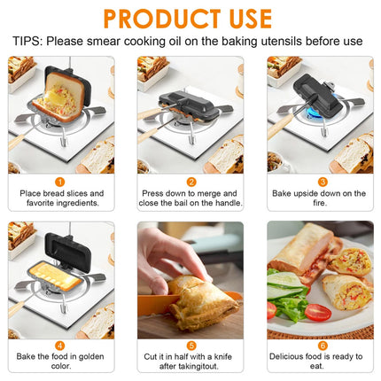 Sandwich Toastie Maker Toaster Machine Breakfast Non-Stick Camping Stove Toaster