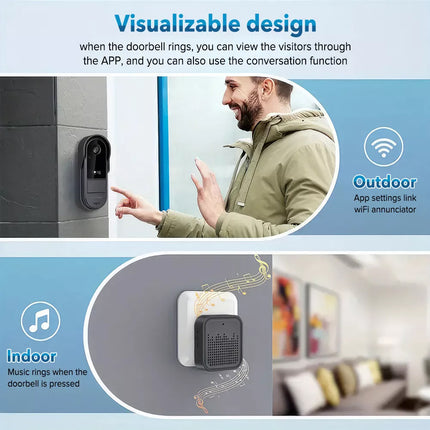 HD Smart Wireless WiFi Video Doorbell Camera Intercom Security Camera Door Bell