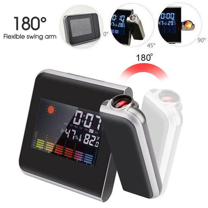 Smart Digital LED Projection Alarm Clock Temperature Time Projector LCD Display