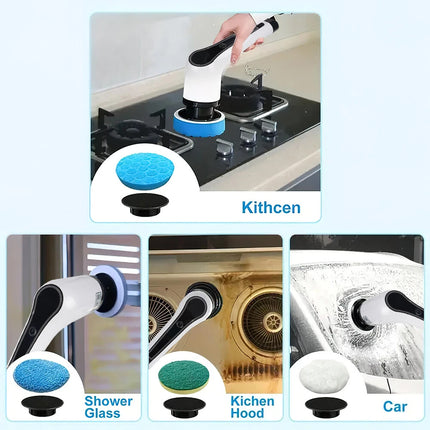 Cordless Electric Scrubber Cleaning Brush with 7 Replaceable Brush Heads