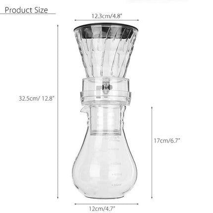 800ML Glass Coffee Pot Dutch Coffee Cold Brew Ice Drip Coffee Maker