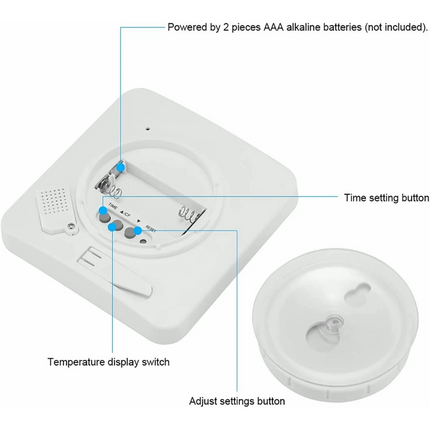 Waterproof Digital Bathroom Shower Clock Timer Alarm Temperature Meter Humidity