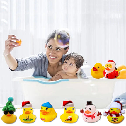 Christmas 24 Days Advent Calendar 24 Rubber Ducks for Boys Girls Ducky Bath Toy