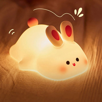 Big face rabbit patting small night light colorful toy ornaments