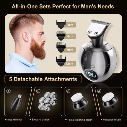 7 Head Razor Electric Shaver Bald Beard Hair Skull Trimmer Beard Remover Gift