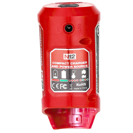 USB Power Source Charger Adaptor For Milwaukee 48-59-1201 M12 Li-Ion Battery