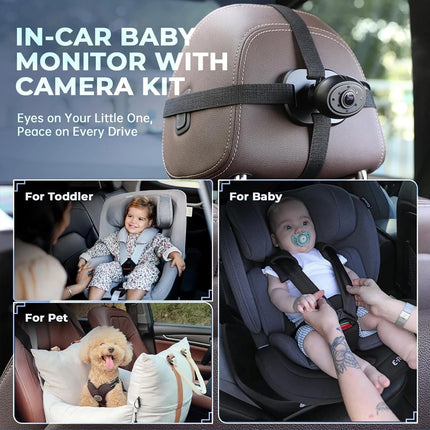 4.3'' Baby Car Camera HD 1080P Rear-Facing Infant Monitor Night Vision Wide View