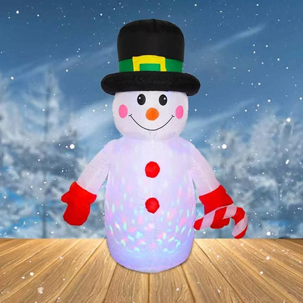 Inflatable Christmas Snowman With Disco Light 1.2M Xmas Decoration Outdoor