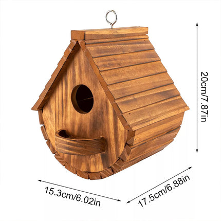 Rustic Wooden Birdhouse for Outdoor Gardens Durable Weather-Resistant Design