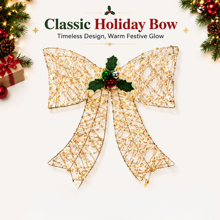 Light Up Your Christmas with a Stunning LED Bow Light – Festive Decoration for Doors, Windows & Outdoor Spaces