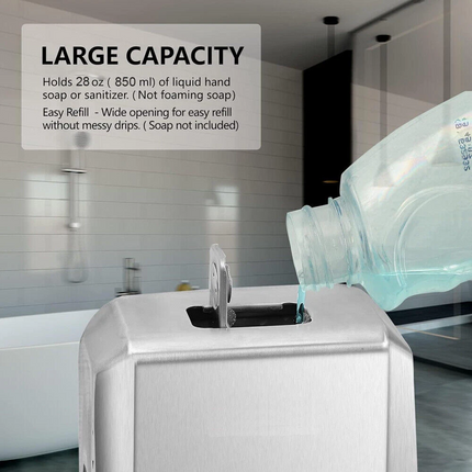Soap Dispenser Wall Mount Stainless Steel Manual Liquid Pump 1000ML