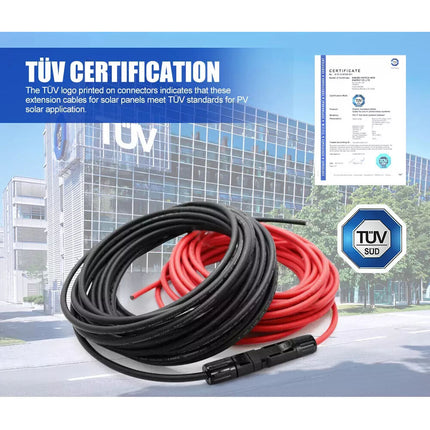 10M Extension Cable Wire Connectors Solar Panel To Regulator 6mm² 10AWG 12AWG