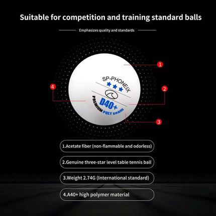 50Pcs 3 Star Table Tennis ABS Plastic Balls PingPong Balls Seamless Design White