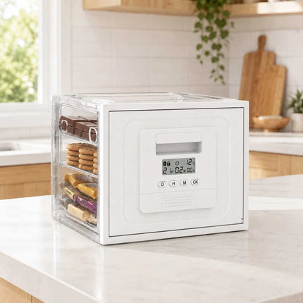 Timer Lock Box Food Snack Phone Medicine Safe 3 Digit Password Foldable Storage