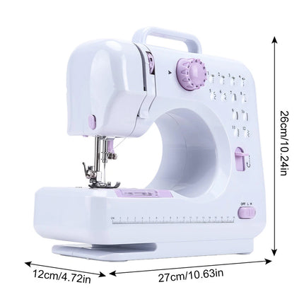 Mini Sewing Machine 12 Stitch Electric Foot Pedal 2-Speed for DIY and Repairs