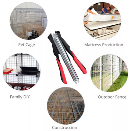 Hog Ring Gun Pliers C Clip Auto Feed Fence Fencing Nailer Wire Ringer 2500pcs