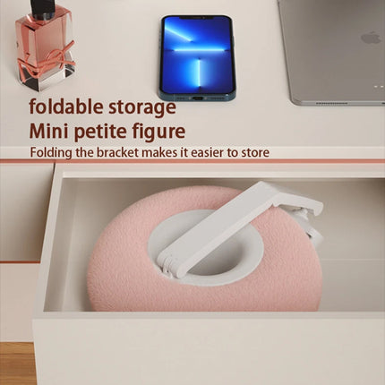 Tablet Stand Pillow 360°Adjustable Cell Phone Holder for Bed Soft Plush Fabric  (Pink)