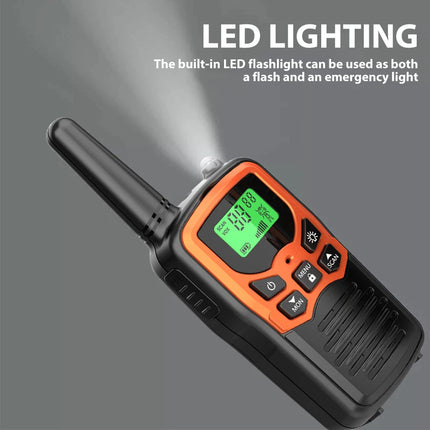 2x Walkie Talkies 10KM Long Range Two-Way Walkie-Talkie Radios w/ LED Flashlight Yellow