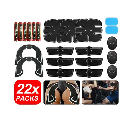 22PCS EMS Muscle Stimulator Training Gear ABS Ultimate Hip Trainer Body Exercise