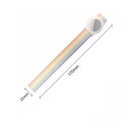 Apple AirTag Case Wristband Protective Cover Nylon Rainbow