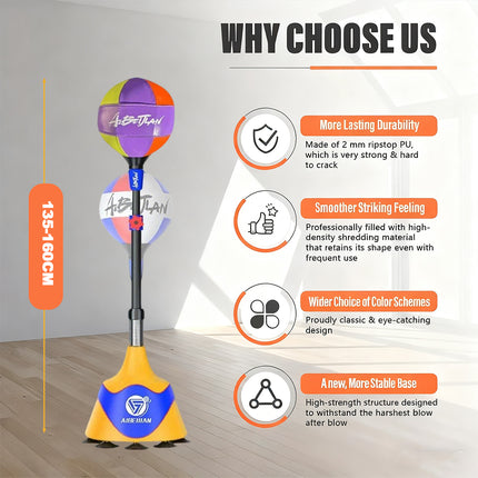 Without Weight Plate Adjustable Height Boxing Punching Bag Speed Training Relief Fitness