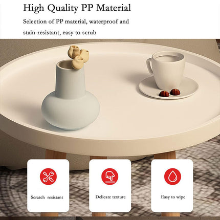 Bedside Tables Side Table Wood Bedroom Storage Nightstand Furniture Round Lamp