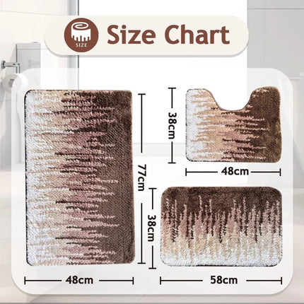 Luxury Bath Rug Mat Bathroom Set Non-Slip Plush Carpet Extra Soft and Absorbent
