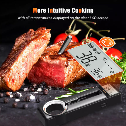 Bluetooth Wireless Meat Thermometer Temp Gauge BBQ Grill Rechageable IP67 Food