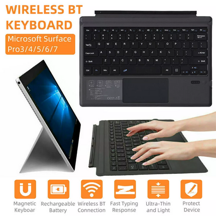 Touchpad Bluetooth Keyboard Backlit Wireless For Microsoft Surface Pro 3/4/5/6/7