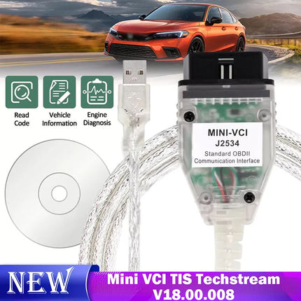 Mini VCI TIS Techstream V18.00.008 TIS J2534 For Toyota Inspection Cable