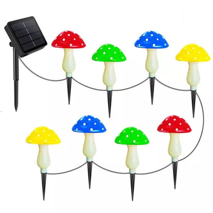 Solar Mushroom Lights LED Fairy String Light Outdoor Garden Path Xmas Decor Lamp