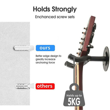 8Pcs Guitar Hanger Wall Mount Holder Hook Rack Bracket Padded Instrument Display