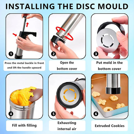 Biscuit Press Gun Cookies Making Kit Cake Icing Decorating Biscuit Maker Set